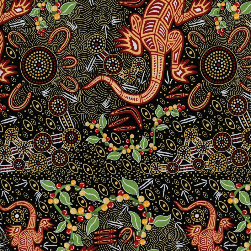 M&S Textiles Man & Goanna - Patchwork and Quilting Fabric from Brown's Craft Shop (Tags: Fabric australiana )