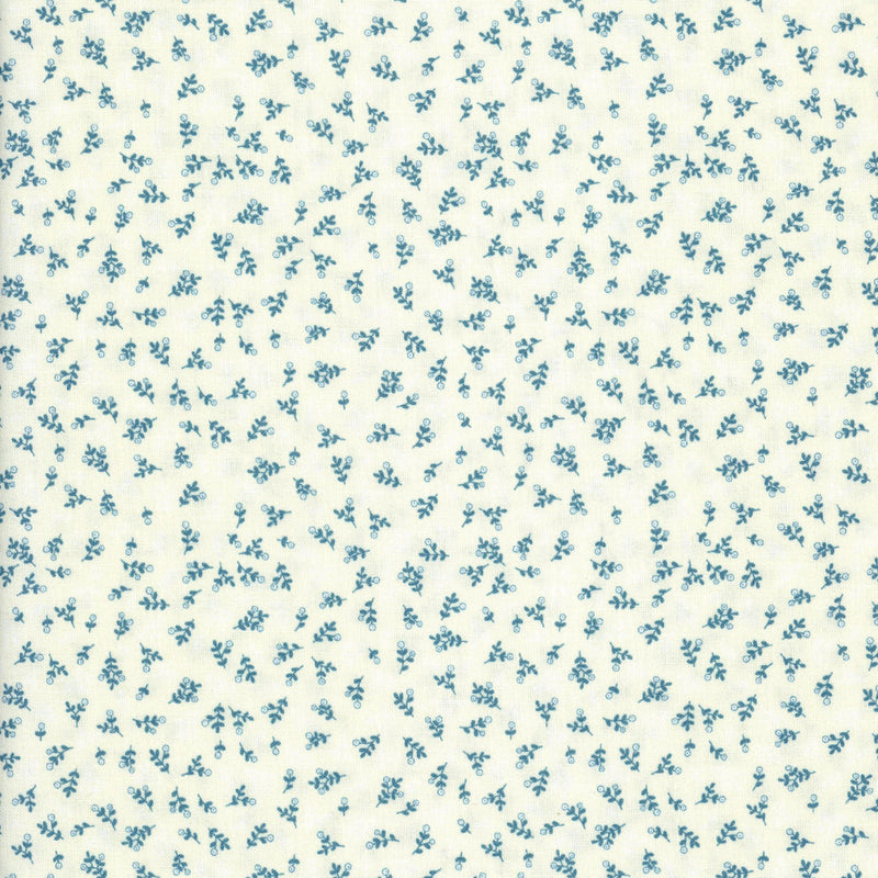 Devonstone Collection Birdhouse Basics by Natalie Bird - Blueberry Sprig - Patchwork and Quilting Fabric from Brown's Craft Shed (Tags: Fabric basics Birdhouse Basics blenders blue Blueberry Sprig cream Devonstone Collection nature patchwork plants quilting sewing small print )