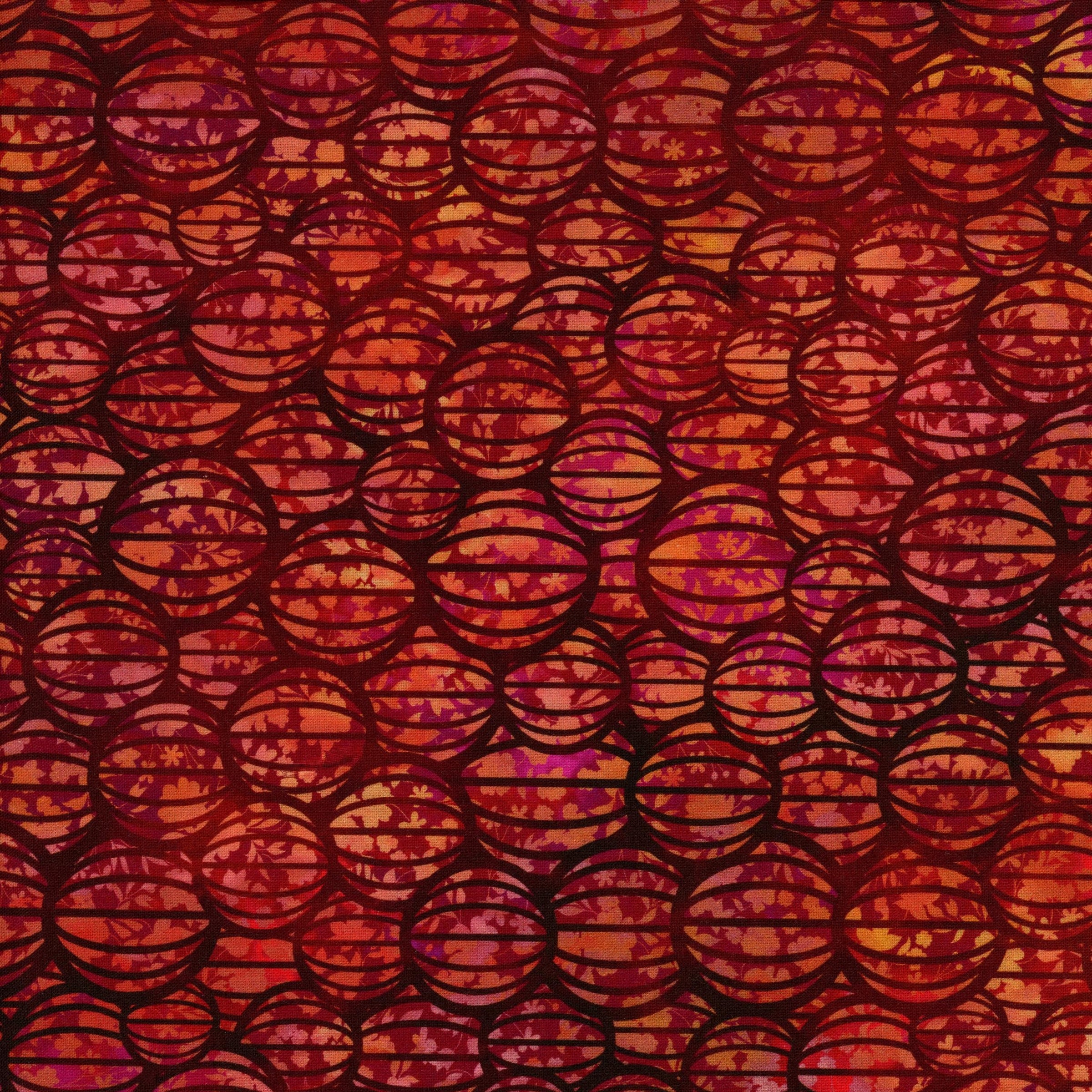 In The Beginning Fabrics - Allure by Jason Yenter - Patchwork and Quilting Fabric from Brown's Craft Shed (Tags: Fabric Allure bold burgundy circles contemporary coral Floral Jason Yenter modern orange red tonal warm tones )