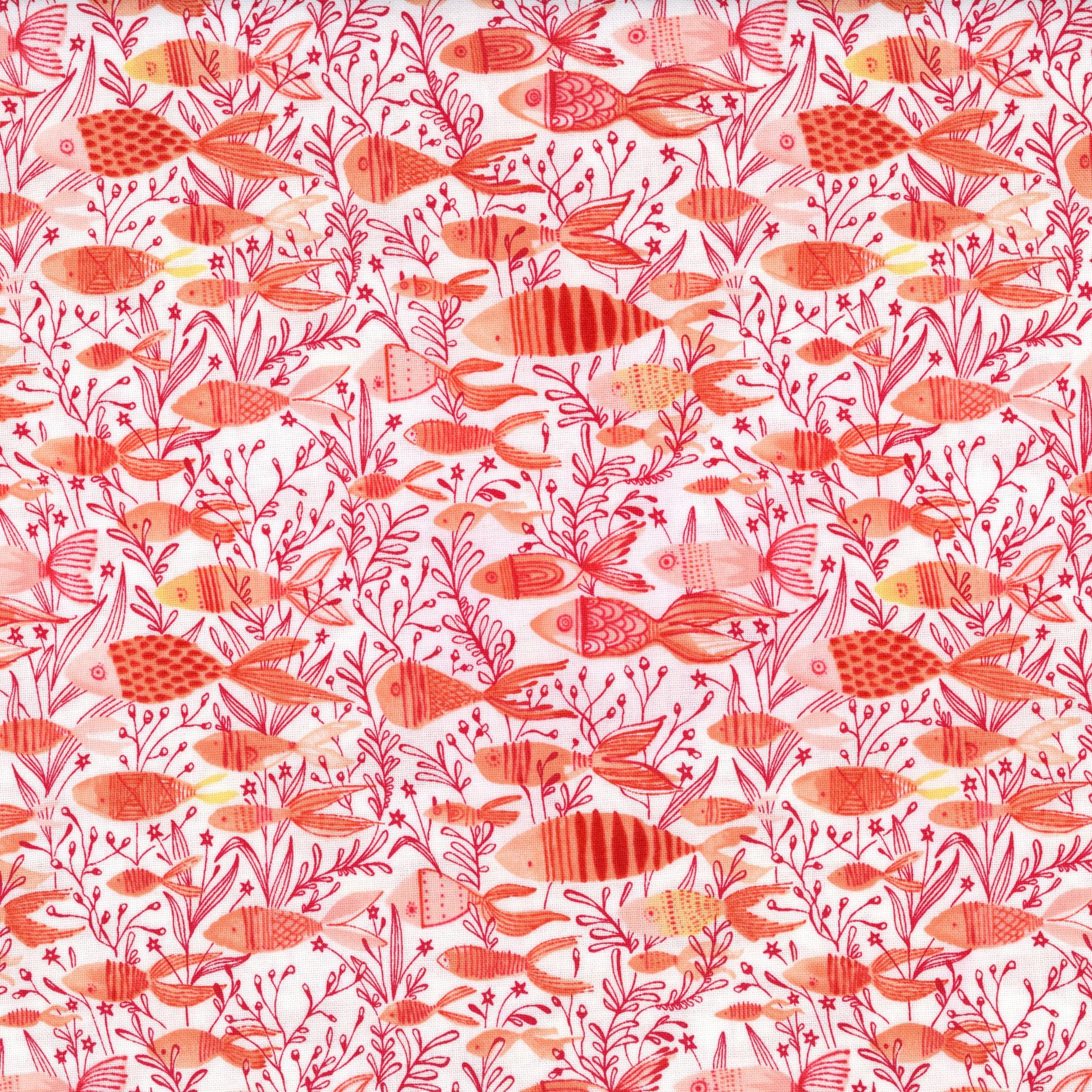 Blend Fabrics - Mermaid Days by Cori Dantini - Patchwork and Quilting Fabric from Brown's Craft Shed (Tags: Fabric beach Blend Fabrics coastal coral Cori Dantini fish Mermaid Days novelty ocean pink seaweed underwater whimsical )