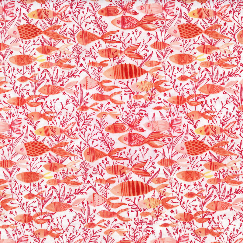 Blend Fabrics - Mermaid Days by Cori Dantini - Patchwork and Quilting Fabric from Brown's Craft Shed (Tags: Fabric beach Blend Fabrics coastal coral Cori Dantini fish Mermaid Days novelty ocean pink seaweed underwater whimsical )