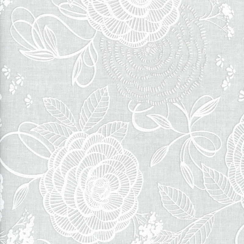 Robert Kaufman Alabaster - Patchwork and Quilting Fabric from Brown's Craft Shed (Tags: Fabric Floral grey )