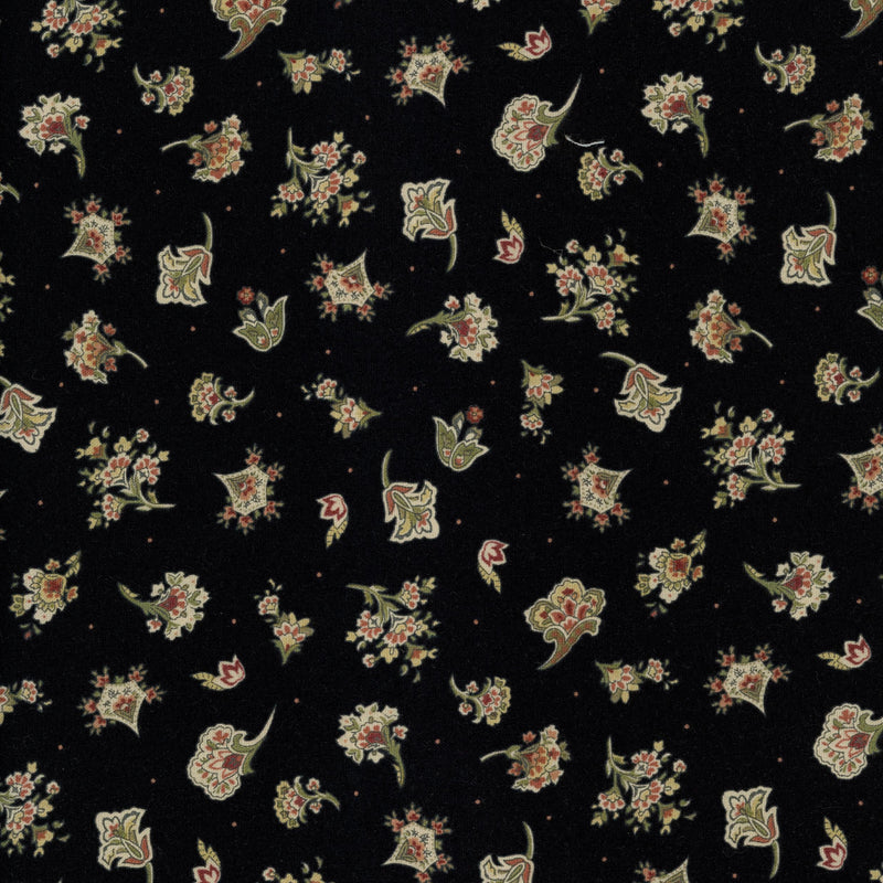 Maywood Studio Country French Night Blooms - Patchwork and Quilting Fabric from Brown's Craft Shed (Tags: Fabric blenders cream Floral green heritage Maywood Studio patterns red traditional vintage )