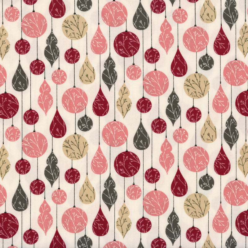 Moda Gingerbread Lane by Kiley Quilt Room - Patchwork and Quilting Fabric from Brown's Craft Shed (Tags: Fabric botanical burgundy Gingerbread Lane grey Kiley Quilt Room Moda Fabrics ornaments pink Scandinavian )
