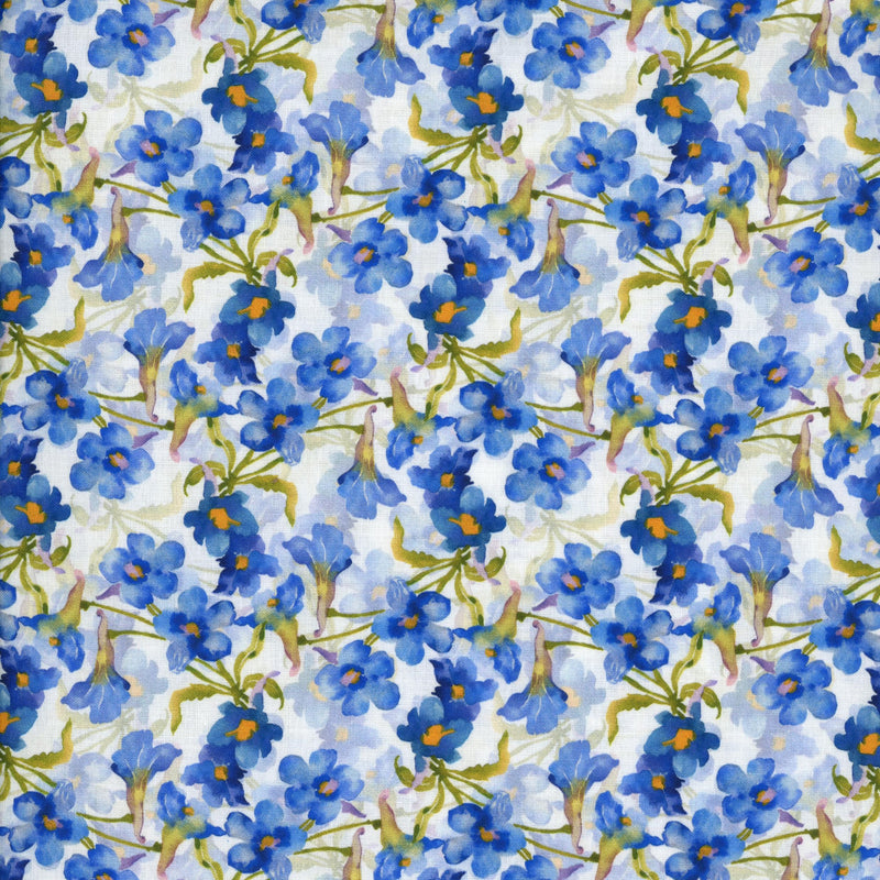 Lloyd Curzon Decoupage Floral - Patchwork and Quilting Fabric from Brown's Craft Shed (Tags: Fabric blue Floral purple )