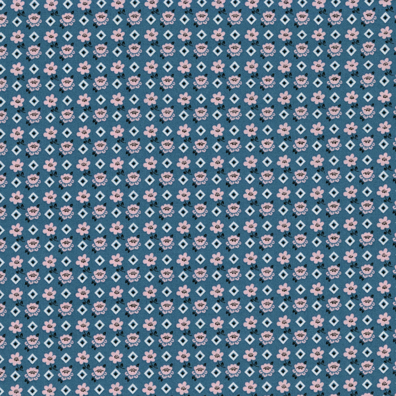 Poppie Cotton - Farmgirls Unite - Patchwork and Quilting Fabric from Brown's Craft Shed (Tags: Fabric blenders blue ditsy Farmgirls Unite Floral flowers garden pastel patterns pink playful Poppie Cotton vintage style )