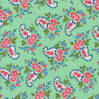 Moda A Cat Named Stitch by Camille Roskelley - Patchwork and Quilting Fabric from Brown's Craft Shed (Tags: Fabric A Cat Named Stitch Camille Roskelley Floral Mint Green Moda paisley )