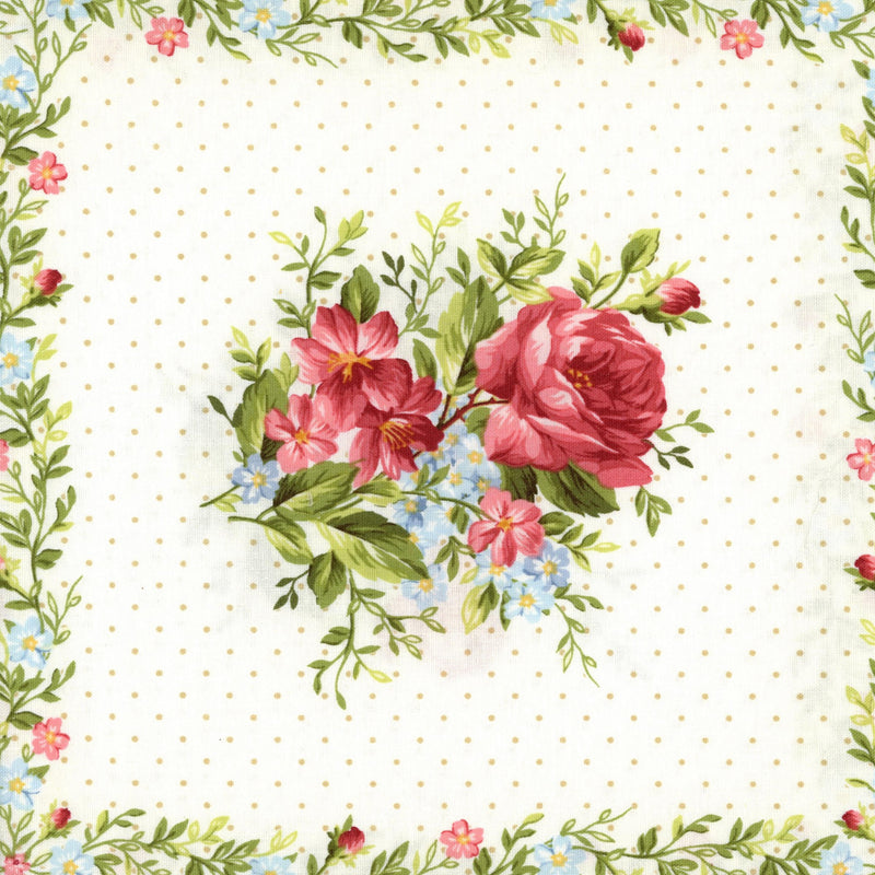 Lloyd Curzon Textiles Roses on the Vine by Marti Michell for Maywood Studio - Patchwork and Quilting Fabric from Brown's Craft Shed (Tags: Fabric cream Floral heirloom Lloyd Curzon Marti Michell Maywood Studio panel patchwork quilting romantic roses traditional vintage white )