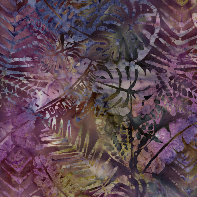Batik Australia - Backing - Patchwork and Quilting Fabric from Brown's Craft Shed (Tags: Fabric artistic batik Batik Australia botanical cotton green jungle nature olive patchwork purple quilting textured tropical violet wide backing )