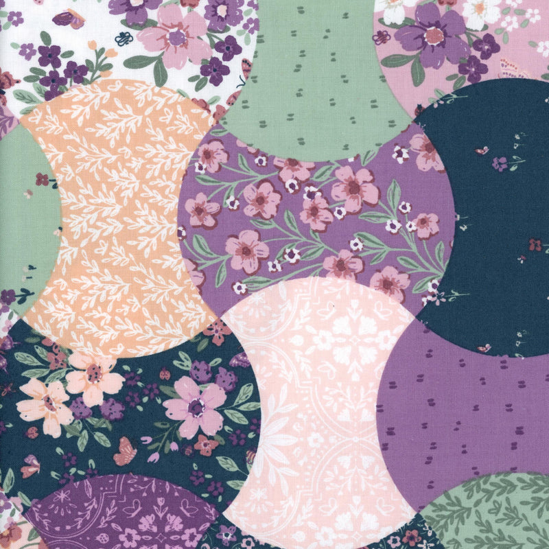 Riley Blake Designs Cayla Naylor Bud & Butterflies Multi - Patchwork and Quilting Fabric from Brown's Craft Shed (Tags: Fabric Buds & Butterflies Cayla Naylor cheater coordinated feminine Floral multi nature pastel patchwork pre-pieced look Riley Blake Designs romantic vintage whimsical )