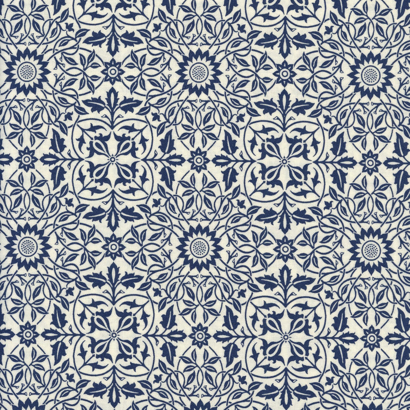 Free Spirit Fabrics: Buttermere by Morris & Co - Patchwork and Quilting Fabric from Brown's Craft Shed (Tags: Fabric blue Buttermere classic cream elegant Free Spirit Fabrics heritage indigo Morris & Co nature tile traditional vines )