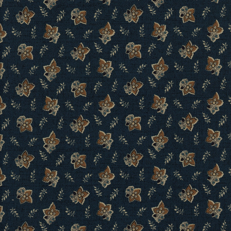 Moda Fabrics - Lydia's Lace - Patchwork and Quilting Fabric from Brown's Craft Shed (Tags: Fabric Brown Floral Indigo Lace Blossom Lydia’s Lace Moda Fabrics nature patchwork quilting cotton reproduction traditional vines vintage )