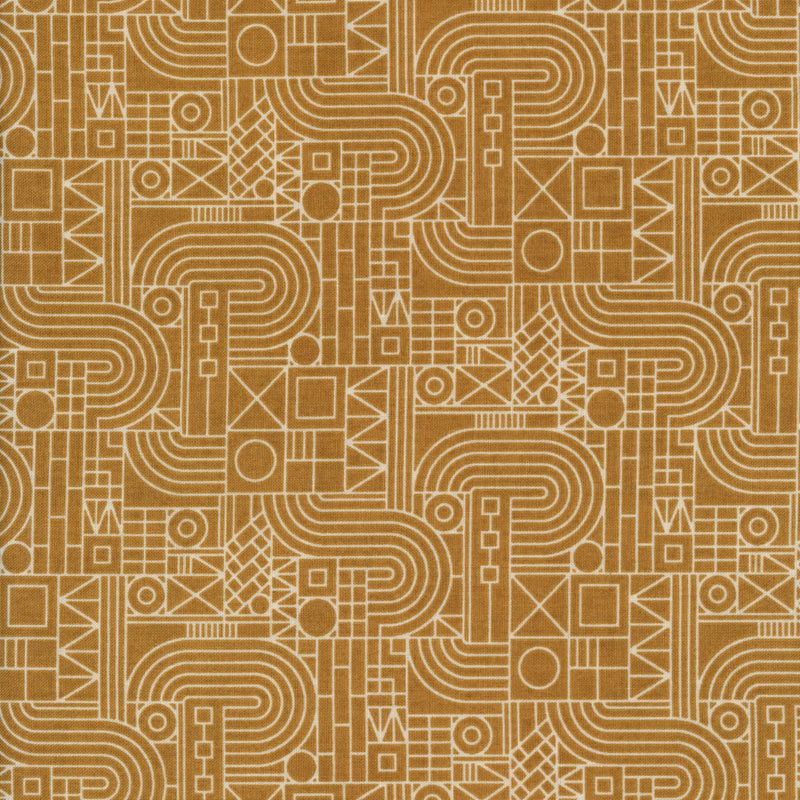 Moda Decorum - Patchwork and Quilting Fabric from Brown's Craft Shed (Tags: Fabric architecture blenders contemporary Decorum gold Golden Geometry lines Moda modern ochre patterns quilting cotton shapes )