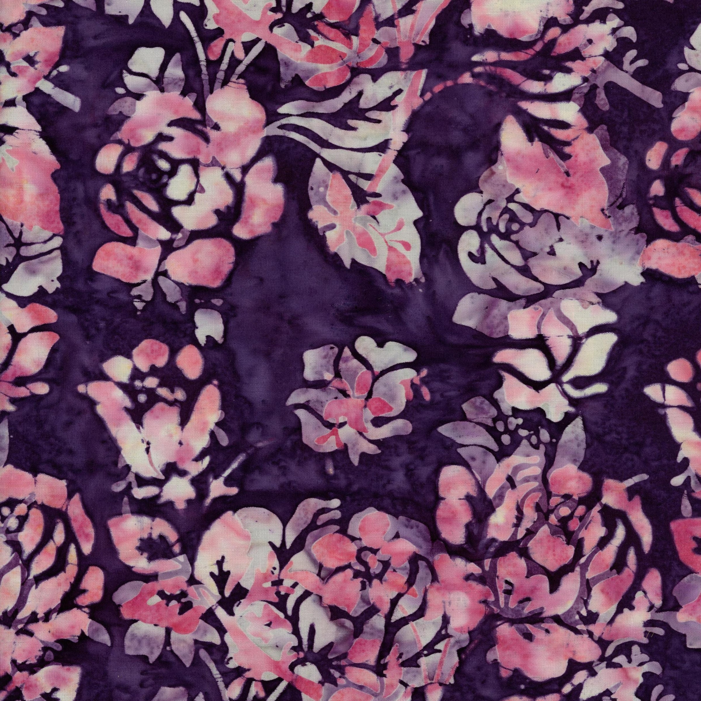 Banyan Batiks - Rose Parade - Patchwork and Quilting Fabric from Brown's Craft Shed (Tags: Fabric Banyan Batiks batik blenders cream Floral flowers garden lavender nature pink purple Rose Parade textures violet watercolour )