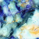 Hoffman Fabrics - Flourish (Ocean) - Patchwork and Quilting Fabric from Brown's Craft Shed (Tags: Fabric alcohol ink aqua blenders blue Flourish gold Hoffman Fabrics metallic nature teal textures water watercolour )