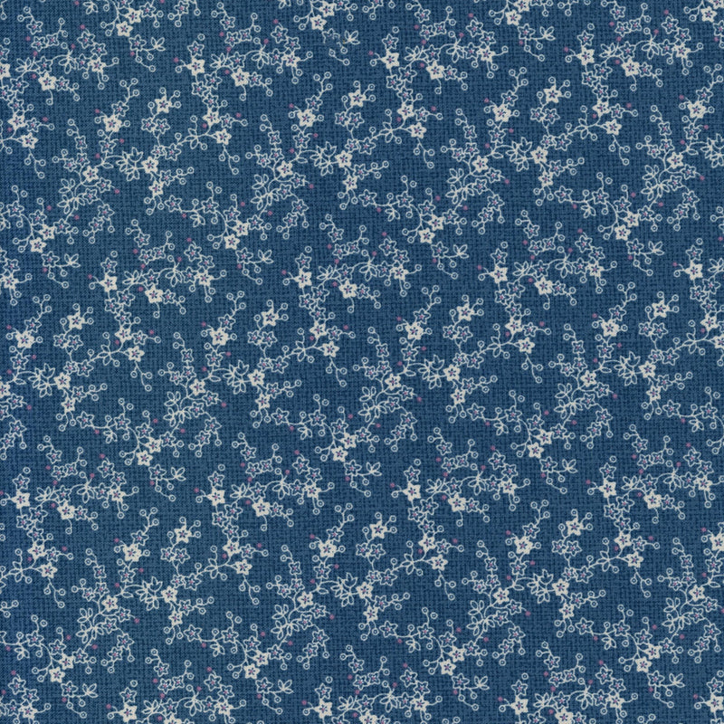 Windham Fabrics Chambray Rose by Nancy Gere - Patchwork and Quilting Fabric from Brown's Craft Shed (Tags: Fabric blue Chambray Rose cotton delicate flowers garden Midnight Meadow Nancy Gere nature patchwork quilting vintage white Windham Fabrics )