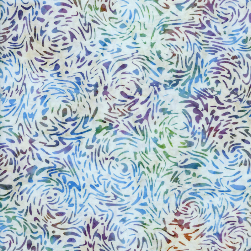 Banyan Batiks - Banyan BFFs - Patchwork and Quilting Fabric from Brown's Craft Shed (Tags: Fabric abstract Banyan Batiks Banyan BFFs basics batik blenders blue calming green multi nature pastel purple swirls textures tropical watercolour )