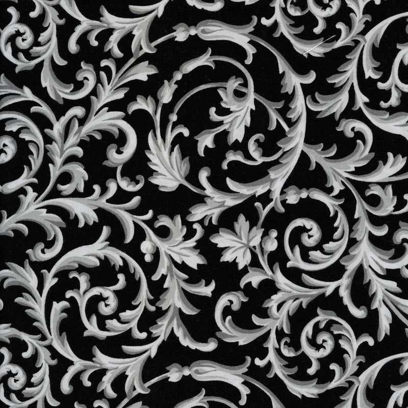 Lloyd Curzon Textiles Gradiance by Maywood Studio - Patchwork and Quilting Fabric from Brown's Craft Shed (Tags: Fabric classic elegant grey Lloyd Curzon Maywood Studio monochrome patterns quilting scrolls vines white )
