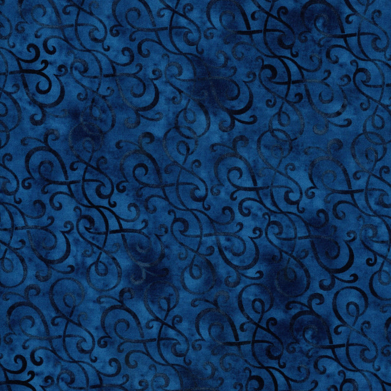 Lloyd Curzon Scroll - Patchwork and Quilting Fabric from Brown's Craft Shed (Tags: Fabric blue )