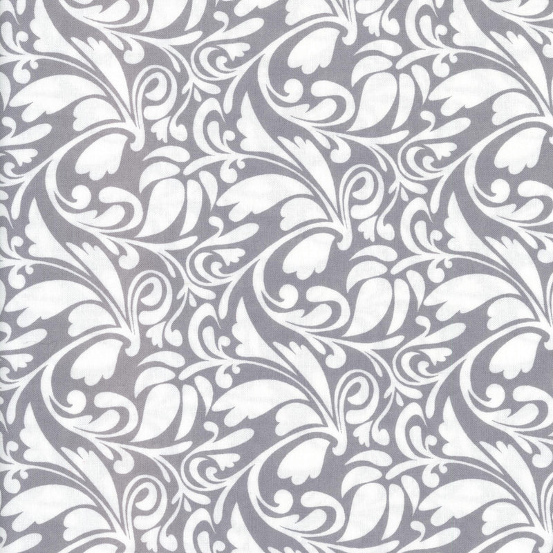 Gutermann Ring A Roses - Patchwork and Quilting Fabric from Brown's Craft Shed (Tags: Fabric blenders damask grey Gutermann Neutral patterns quilting romantic scrolls vines vintage white )