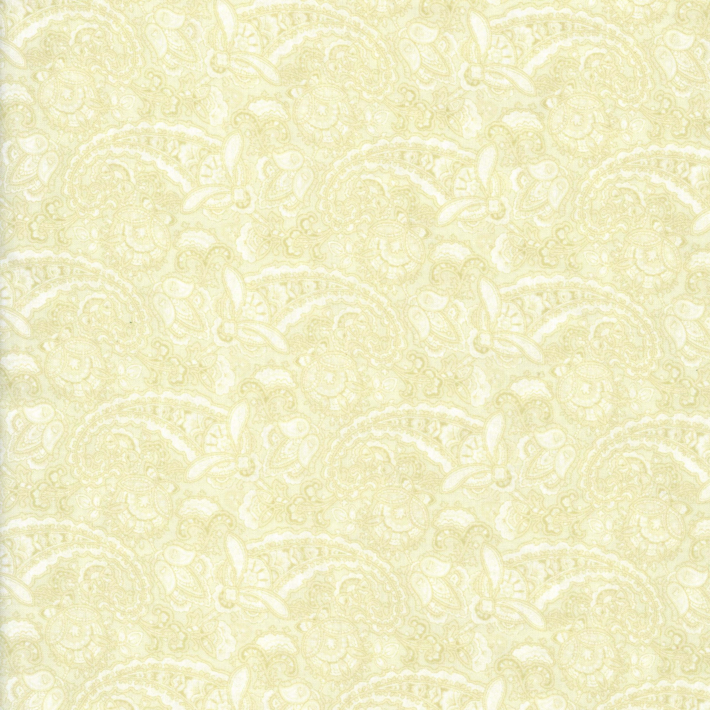 Clothworks Paisley (Light Butter) - Patchwork and Quilting Fabric from Brown's Craft Shed (Tags: Fabric blender blenders classic Clothworks cream elegant light Neutral paisley patterns textures )