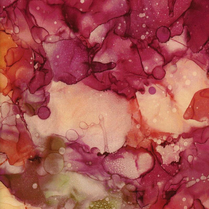 Northcott Fluidity Dried Flowers by Deborah Edwards & Melanie Samra - Patchwork and Quilting Fabric from Brown's Craft Shed (Tags: Fabric abstract alcohol ink artistic blender blush Deborah Edwards Melanie Samra nature Northcott patterns pink red textures watercolour )