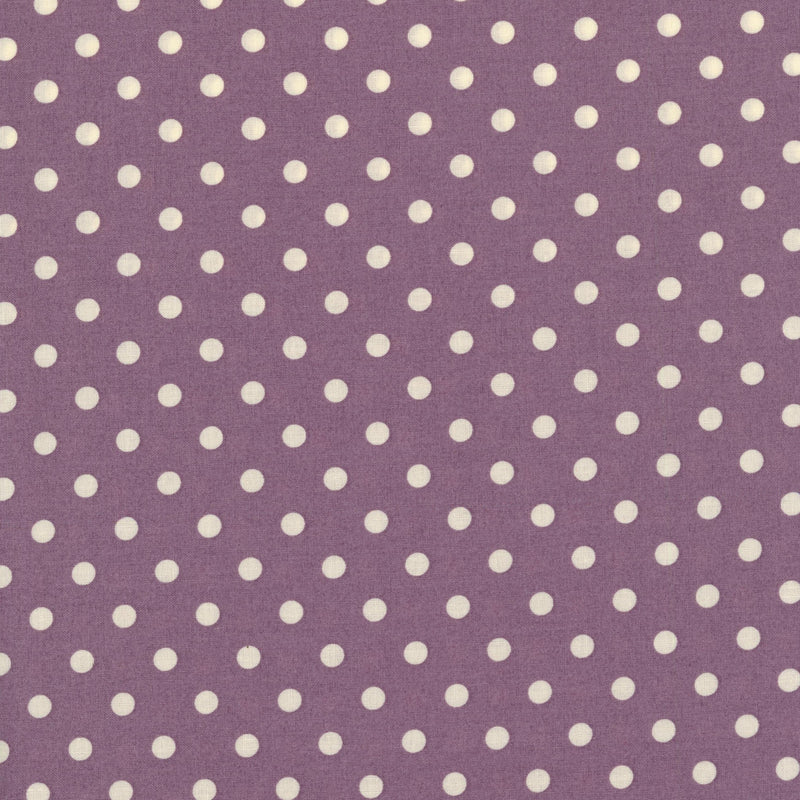 Violet Cream Dots - Patchwork and Quilting Fabric from Brown's Craft Shed (Tags: Fabric basics blender children Neutral playful polka dots purple Spots violet )