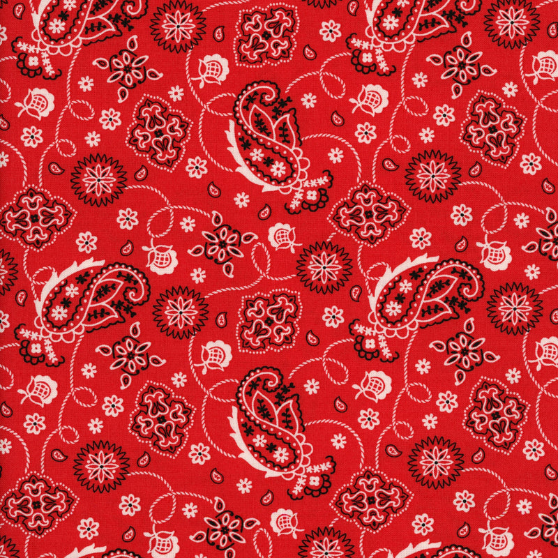Windham Fabrics Cattle Drive - Patchwork and Quilting Fabric from Brown's Craft Shed (Tags: Fabric bandana bold Cattle Drive classic country crimson multi paisley patterns red rustic Windham Fabrics )