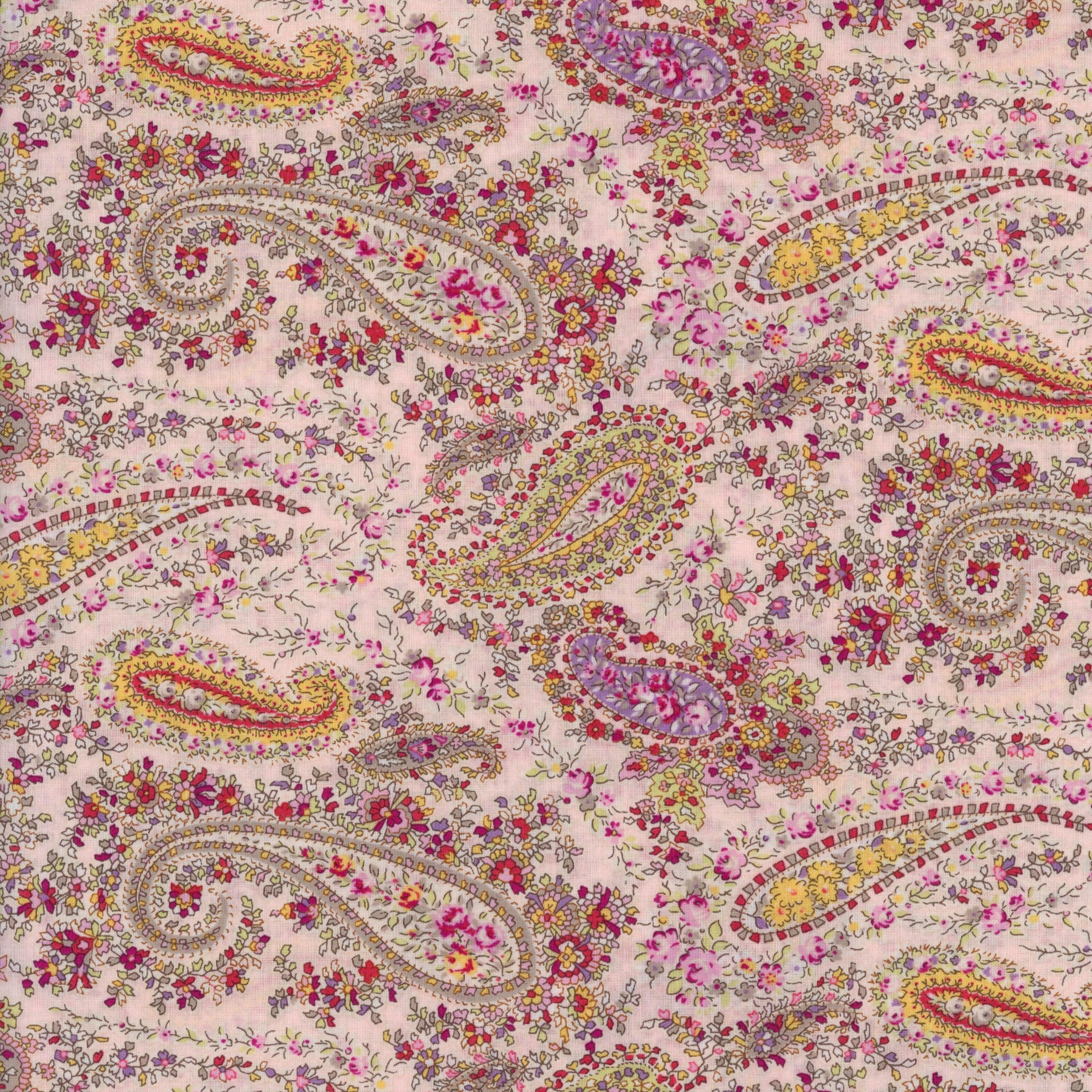 Lucien Memoire a Paris - Patchwork and Quilting Fabric from Brown's Craft Shed (Tags: Fabric blush pink Lucien Memoire a Paris paisley vintage )