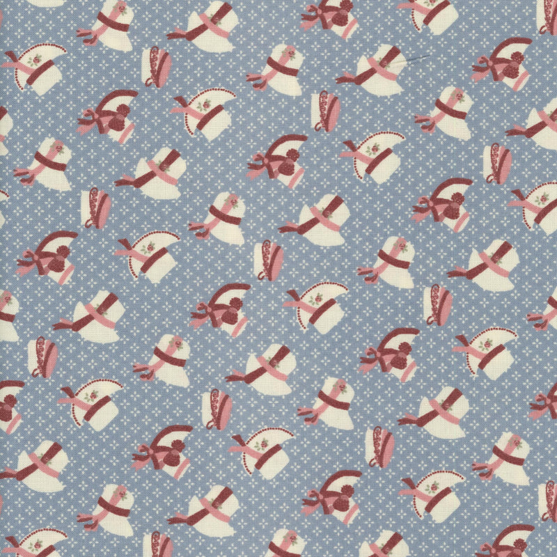 Vero's World by Gutermann - Blue Ribbon Bonnets - Patchwork and Quilting Fabric from Brown's Craft Shed (Tags: Fabric blue bonnet children dusty blue novelty pastel patchwork patterns playful quilting )