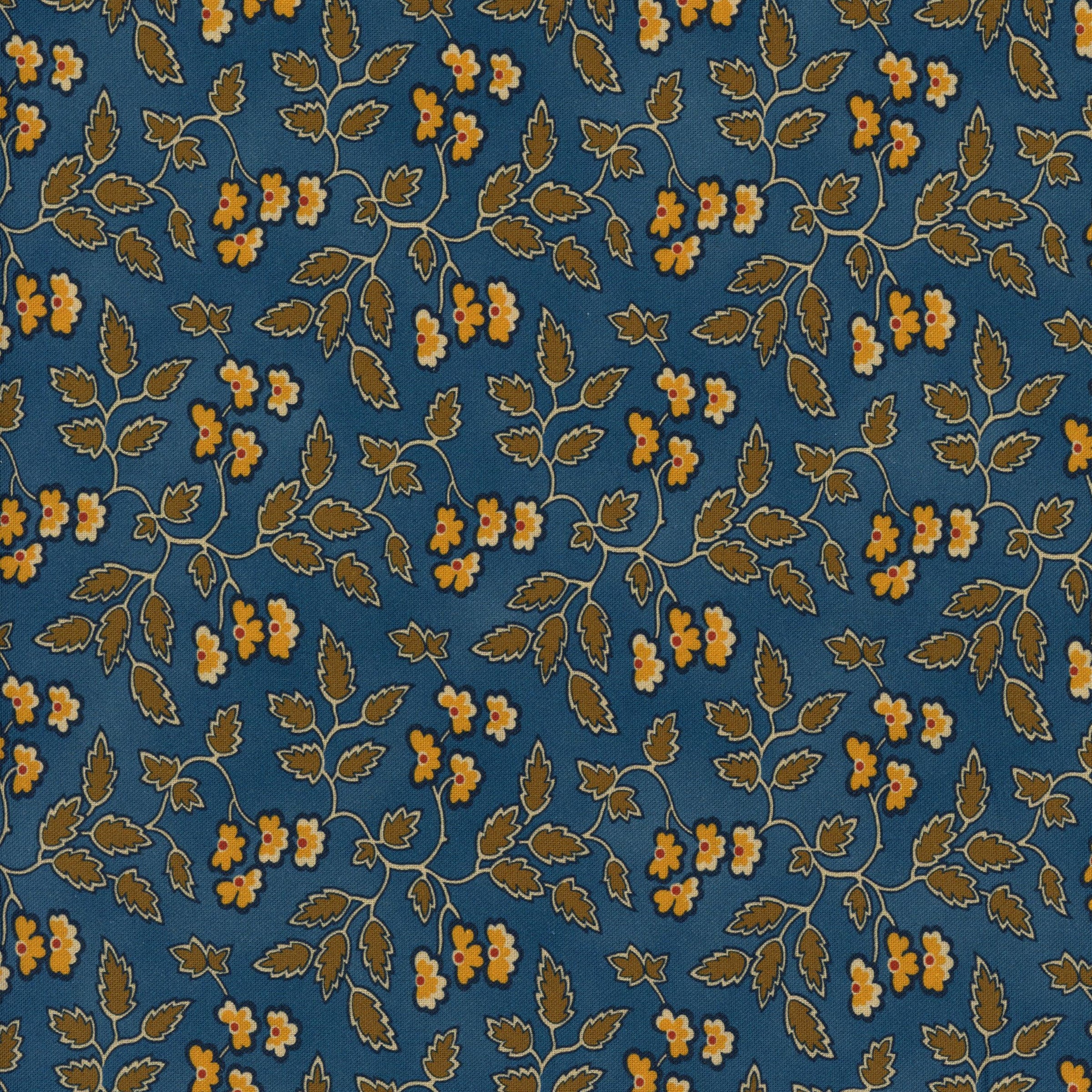 Moda Pamela's Path by Betsy Chutchian - Patchwork and Quilting Fabric from Brown's Craft Shed (Tags: Fabric Betsy Chutchian blue classic quilting Floral gold green indigo Moda Moda Fabrics Pamela's Path reproduction traditional vines vintage )