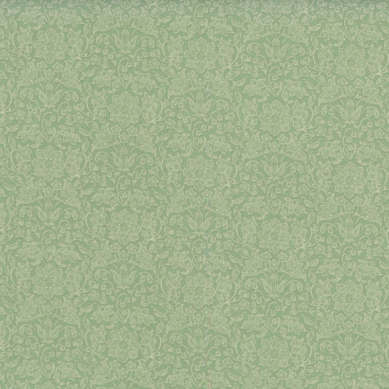 Tilda Songbird - Lila Sage Mist - Patchwork and Quilting Fabric from Brown's Craft Shed (Tags: Fabric blenders classic cottage Floral garden green nature sage Scandinavian soft tones Tilda Tilda Songbird vines vintage )