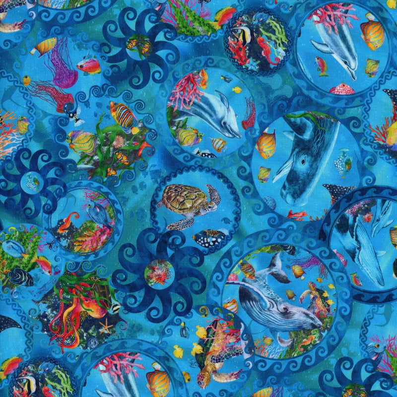 Lloyd Curzon Calypso III - Patchwork and Quilting Fabric from Brown's Craft Shed (Tags: Fabric blue multi )