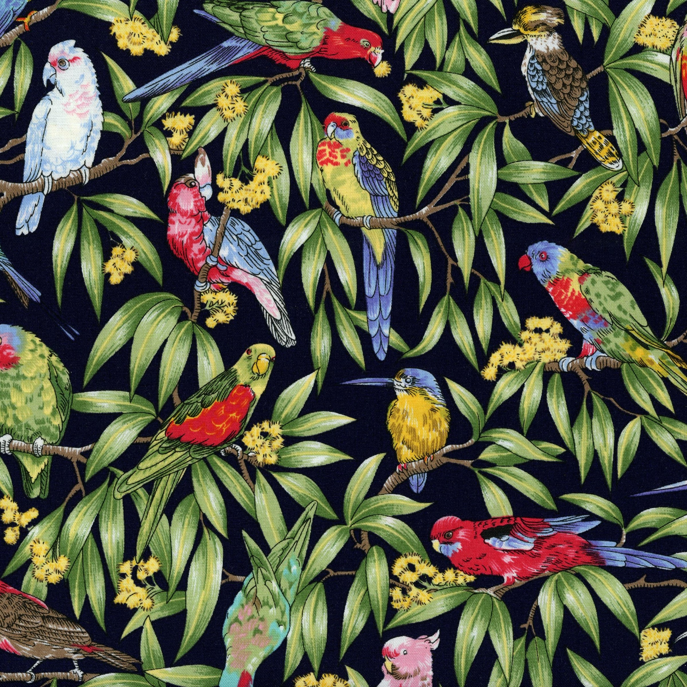 Nutex Birds of Paradise (Navy) - Patchwork and Quilting Fabric from Brown's Craft Shed (Tags: Fabric )