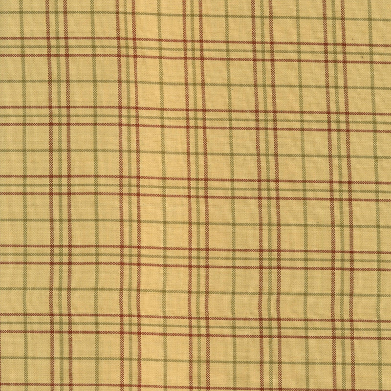 Leutenegger - Sage & Cranberry Farmhouse Plaid - Patchwork and Quilting Fabric from Brown's Craft Shed (Tags: Fabric autumn basics check cream farmhouse green patterns plaid red rustic tartan )