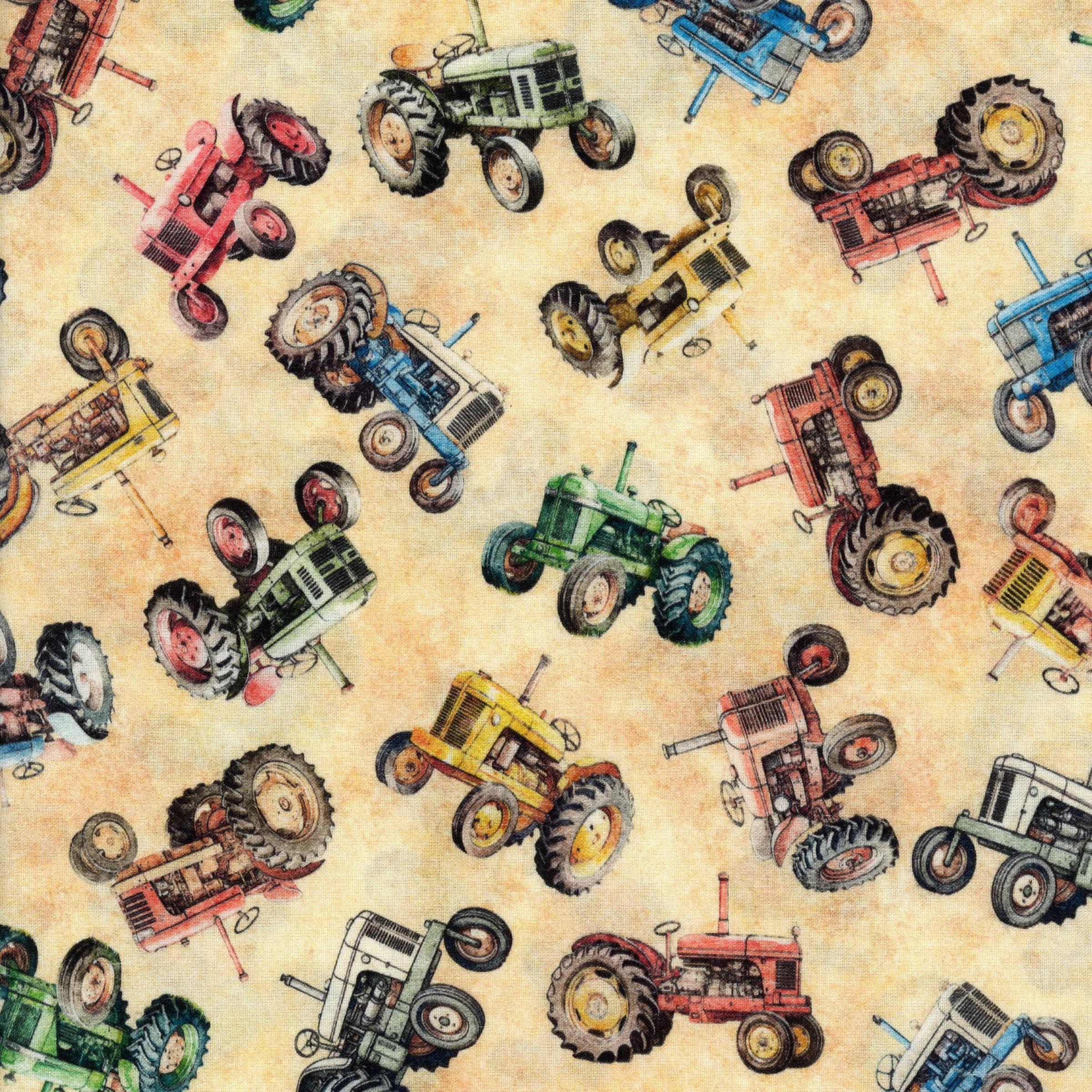 QT Fabrics Lil Farmers by Morris Creative Group - Patchwork and Quilting Fabric from Brown's Craft Shed (Tags: Fabric blue children country farm farming green Lil Farmers Morris Creative Group multi novelty QT Fabrics red rustic tractors vehicles )
