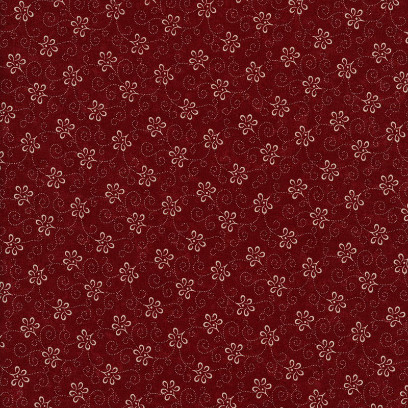 Moda A Vintage Christmas (Cranberry) - Patchwork and Quilting Fabric from Brown's Craft Shed (Tags: Fabric A Vintage Christmas christmas cream elegant festive holiday Moda red seasonal swirls traditional vines )