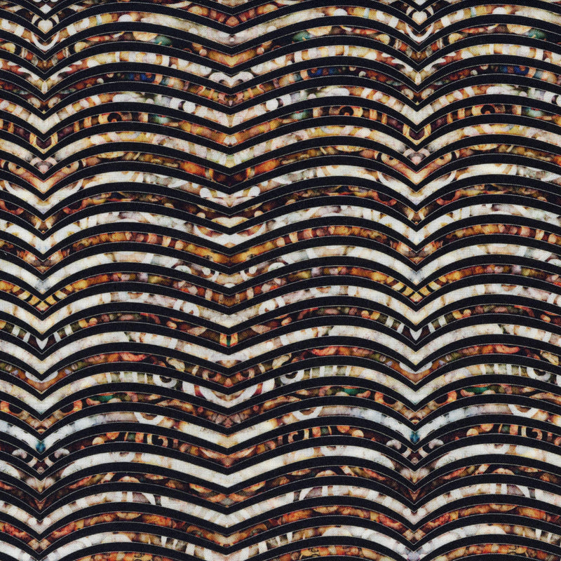 QT Fabrics - Paradox by Dan Morris Design - Patchwork and Quilting Fabric from Brown's Craft Shed (Tags: Fabric Brown chevron contemporary cream Dan Morris Design Geometric lines mosaic multi Paradox patterns QT Fabrics stained glass textures )