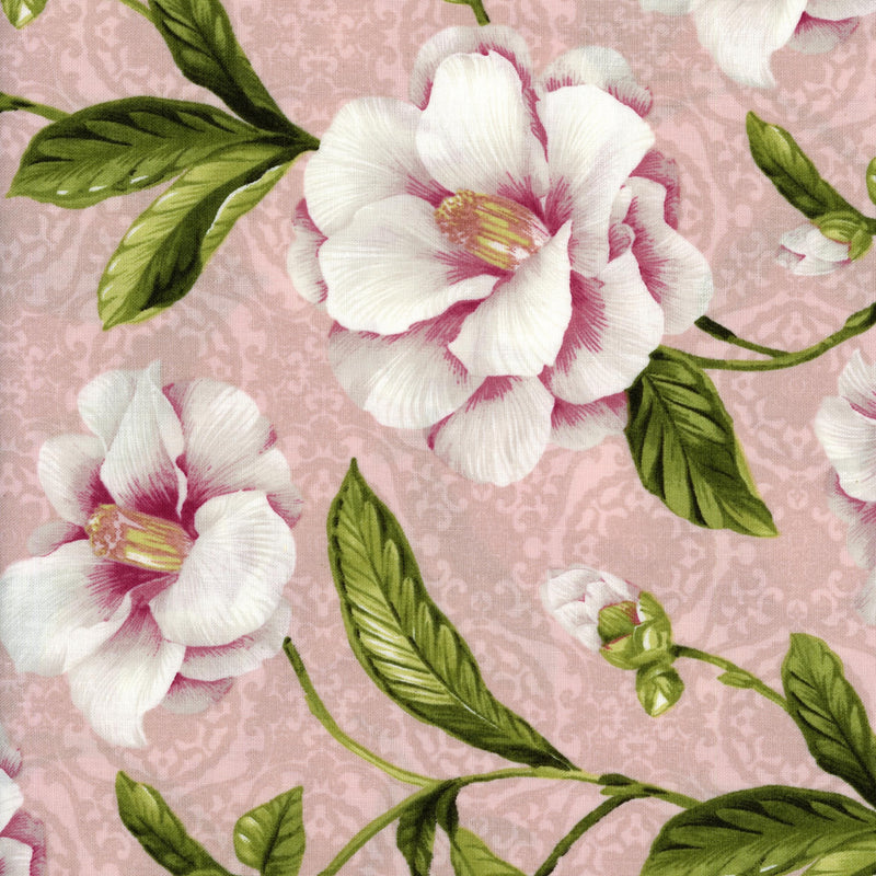 Camelot Cottons - Cecilia - Patchwork and Quilting Fabric from Brown's Craft Shed (Tags: Fabric blush Blush Garden Bloom Camelot Cottons Cecilia classic damask elegant garden green patchwork pink quilting romantic timeless vintage white )