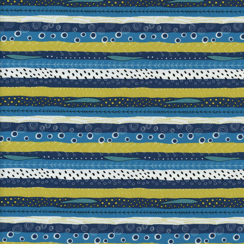 Nutex - Vintage Florals by Mel Armstrong Art & Illustration - Patchwork and Quilting Fabric from Brown's Craft Shed (Tags: Fabric blue green Mel Armstrong modern navy Nutex olive playful textured Vintage Florals white )
