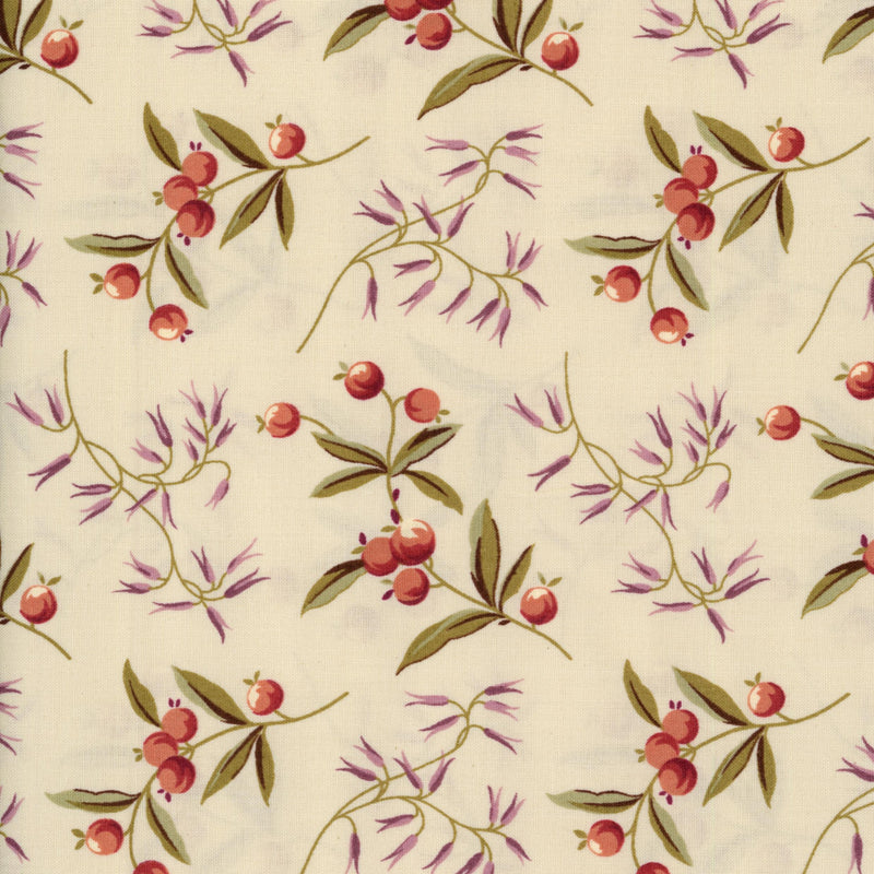 Andover Fabrics Edyta Sitar of Laundry Basket Quilts Dahlia Coralberry - Patchwork and Quilting Fabric from Brown's Craft Shed (Tags: Fabric berries cream green nature patchwork pink plants purple quilting romantic spring traditional vintage )