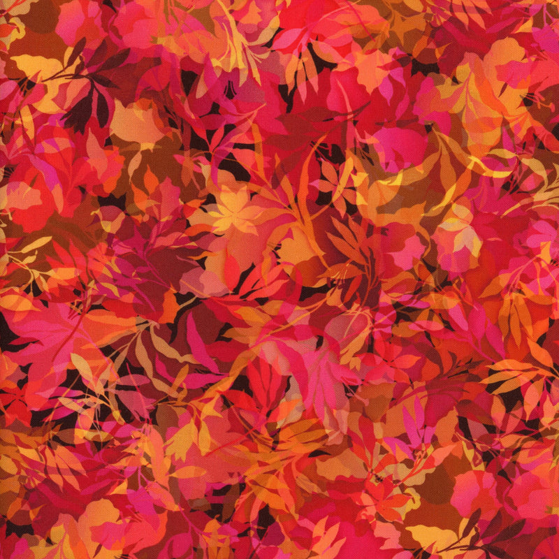 Robert Kaufman Artful Blooms - Patchwork and Quilting Fabric from Brown's Craft Shed (Tags: Fabric Artful Blooms autumn bold dramatic foliage nature orange patchwork pink red Robert Kaufman seasonal textures vibrant )