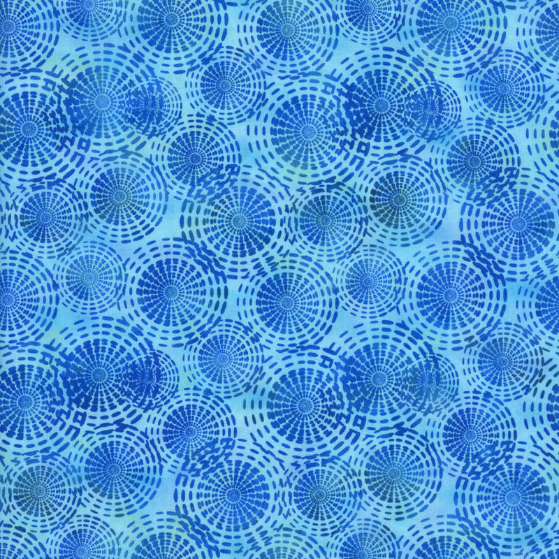 In The Beginning Fabrics - Dazzle by Jason Yenter - Patchwork and Quilting Fabric from Brown's Craft Shed (Tags: Fabric abstract blender blue bold circles contemporary Dazzle dots Jason Yenter kaleidoscope modern water )