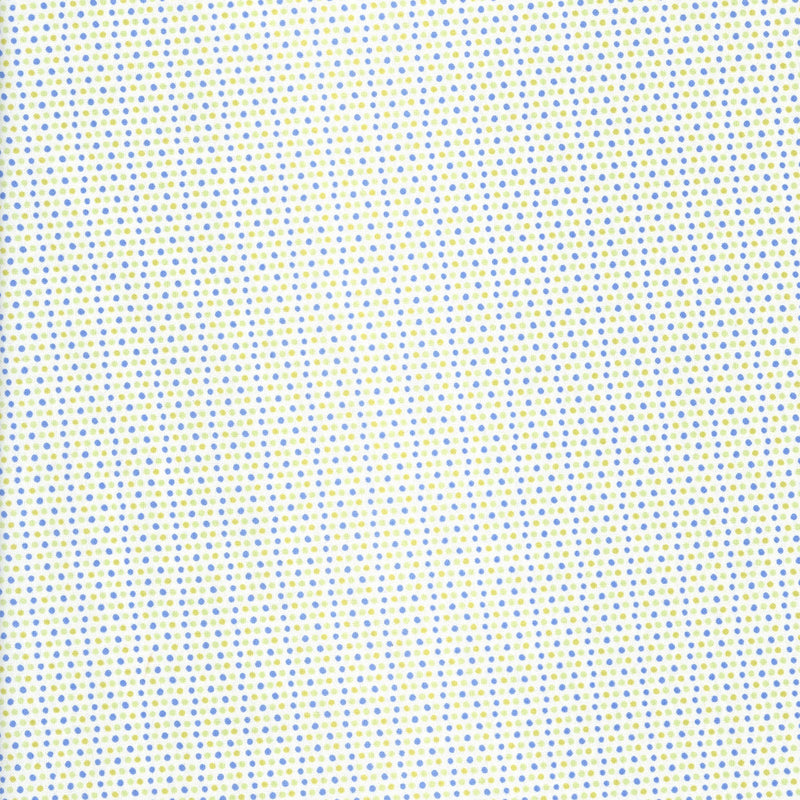 Riley Blake Designs Ivy Trellis by Gabriella Hunter - Sky & Chartreuse Mini Dots - Patchwork and Quilting Fabric from Brown's Craft Shed (Tags: Fabric basics blenders blue children Gabriella Hunter green Ivy Trellis modern playful polka dots quilting Riley Blake Spots white )