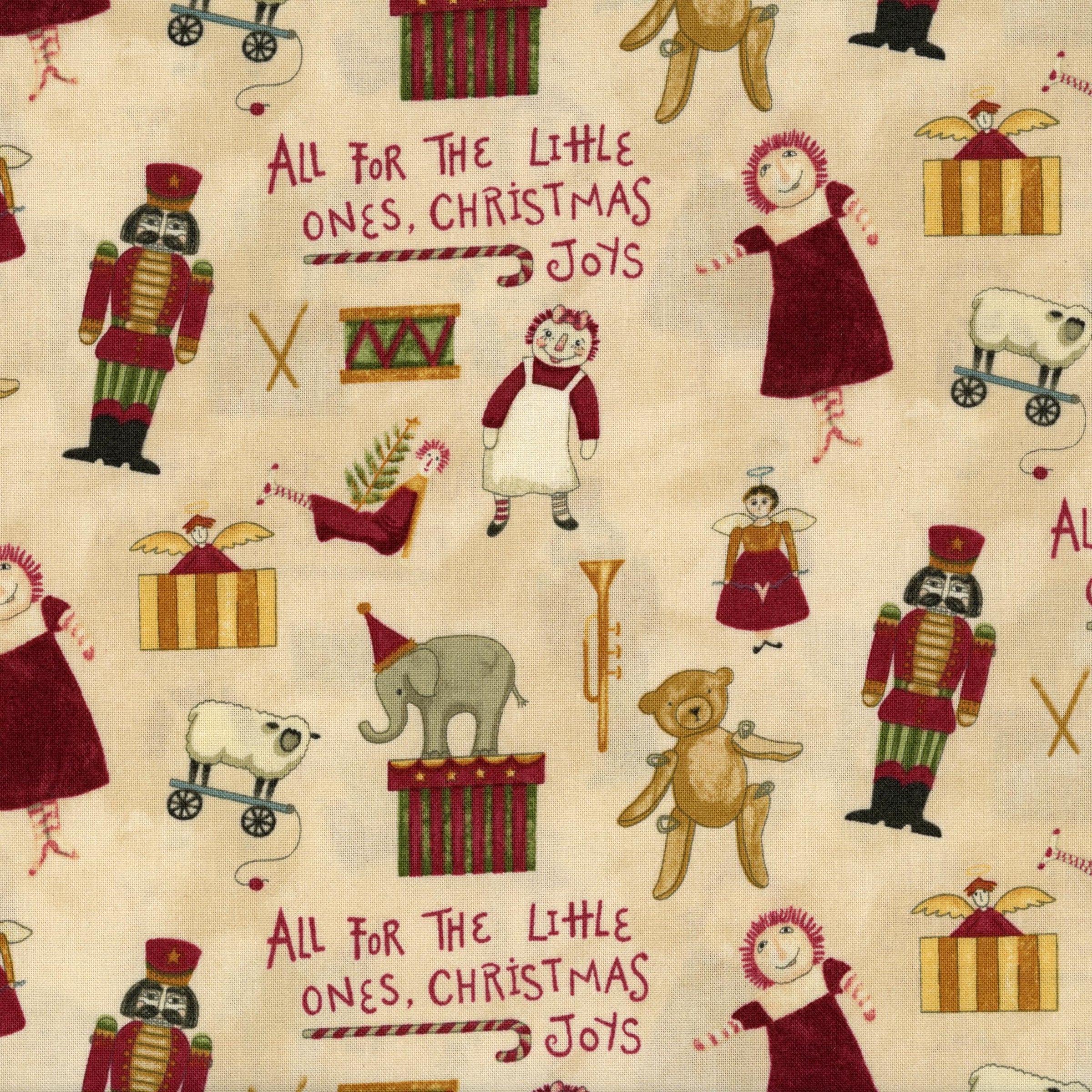 Riley Blake Designs Naughty or Nice by Teresa Kogut - Patchwork and Quilting Fabric from Brown's Craft Shed (Tags: Fabric angel christmas Christmas toys cream green holiday quilting novelty nutcracker red Riley Blake Designs teddy bear Teresa Kogut whimsical )