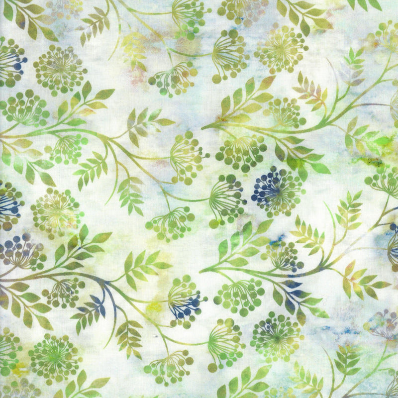 Lloyd Curzon - Floragraphix V by Jason Yenter for In The Beginning Fabrics - Patchwork and Quilting Fabric from Brown's Craft Shed (Tags: Fabric blue botanical cotton Floragraphix V Floral garden green Jason Yenter Lloyd Curzon nature Neutral patchwork quilting vines watercolour )