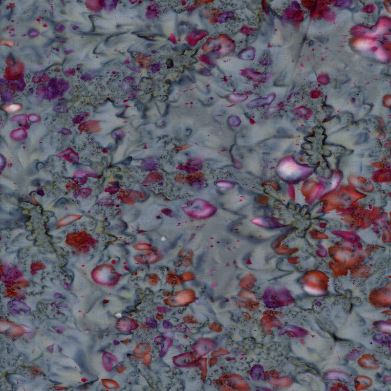 Banyan Batiks Colour Me Banyan - Patchwork and Quilting Fabric from Brown's Craft Shed (Tags: Fabric Banyan Batiks Colour Me Banyan floral batik grey blue purple )