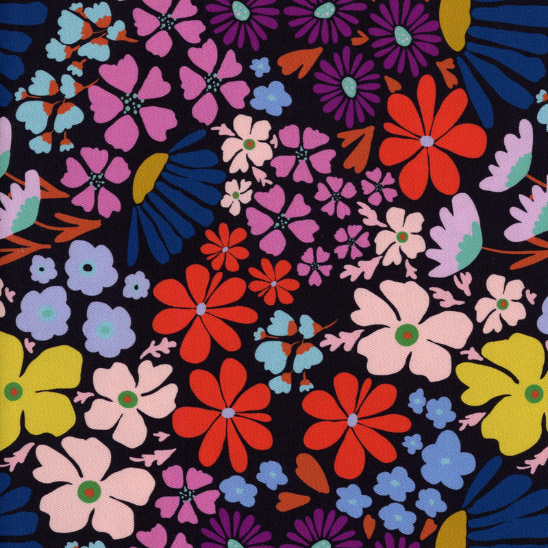 Devonstone Fashion Summer Abroad by Lindsey Rae - Midnight Fiesta - Patchwork and Quilting Fabric from Brown's Craft Shed (Tags: Fabric blue cotton drill Floral multi purple red summer teal )