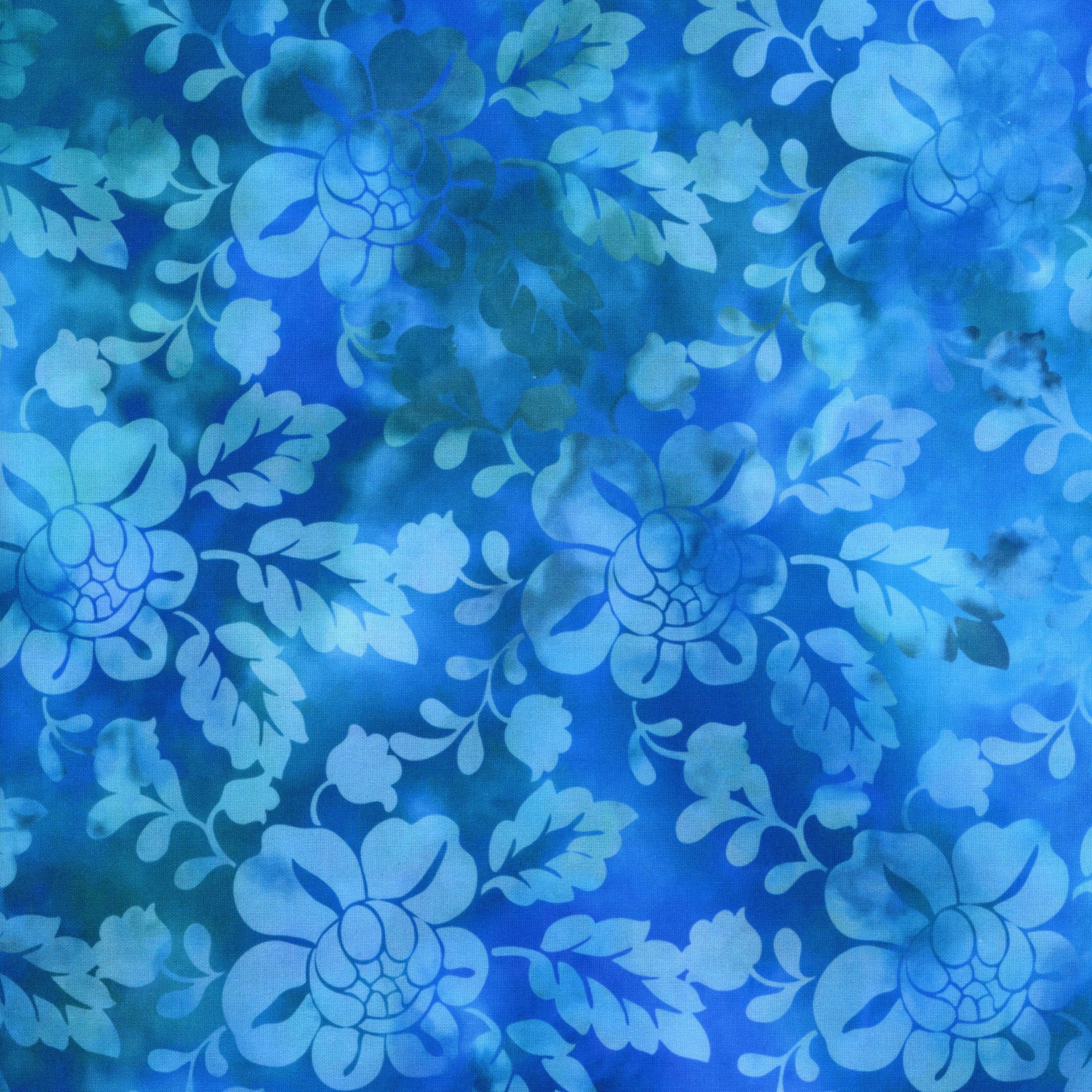 In The Beginning Fabrics - Prism by Jason Yenter - Patchwork and Quilting Fabric from Brown's Craft Shed (Tags: Fabric aqua blue bold feature fabric Floral flowers Jason Yenter modern nature Prism teal tonal watercolour )