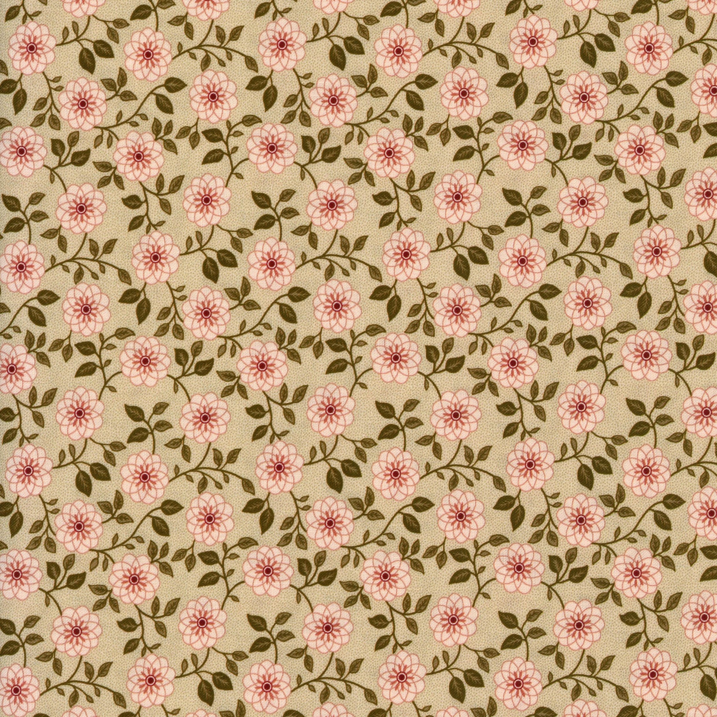 Henry Glass & Co. Lost Gardens of Heligan by Michelle Yeo - Patchwork and Quilting Fabric from Brown's Craft Shed (Tags: Fabric cottage cream delicate ditsy floral Floral flowers garden green Henry Glass & Co Lost Gardens of Heligan Michelle Yeo nature pink vines vintage )